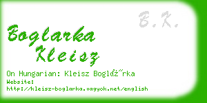boglarka kleisz business card